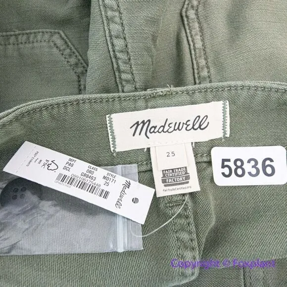 NEW‎ Madewell Relaxed Military Shorts, size 25