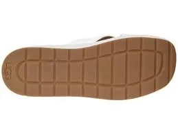New Women's Chic & Modern Authentic UGG Emily Patent Leather Slide Sandal white/off white straps! Sz 9.5! Silver logo side