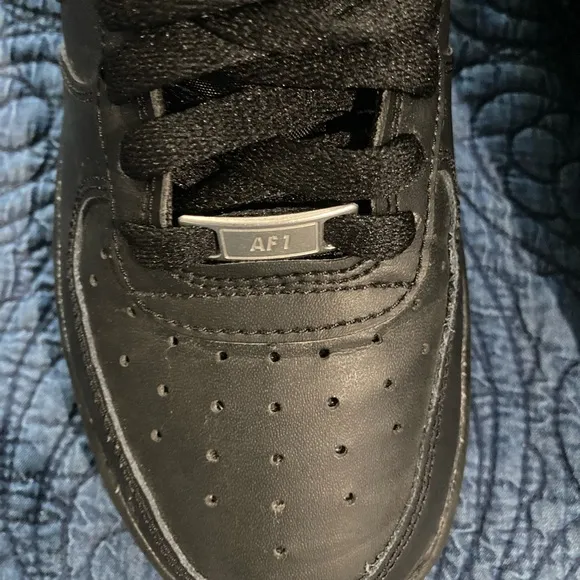 Nike Airforce One Black Leather Sneakers