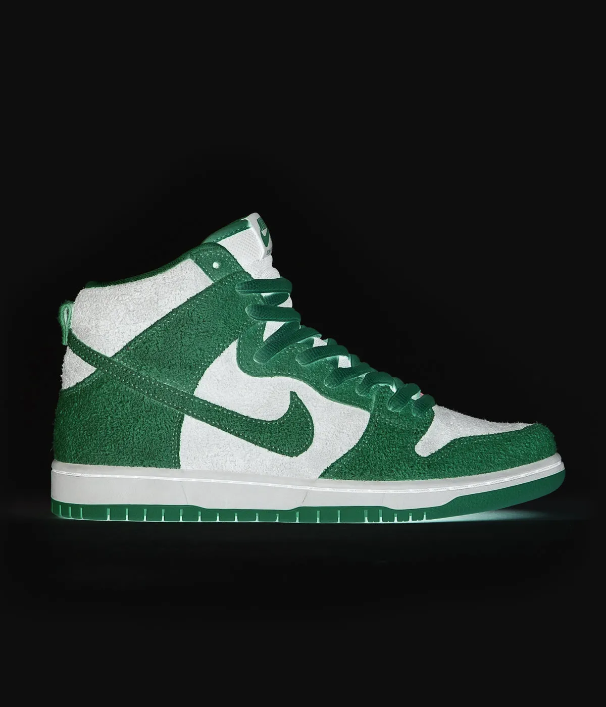 Nike SB Invert Dunk High Pro Premium Shoes - Black / Pink Rise - Lucky Green - White