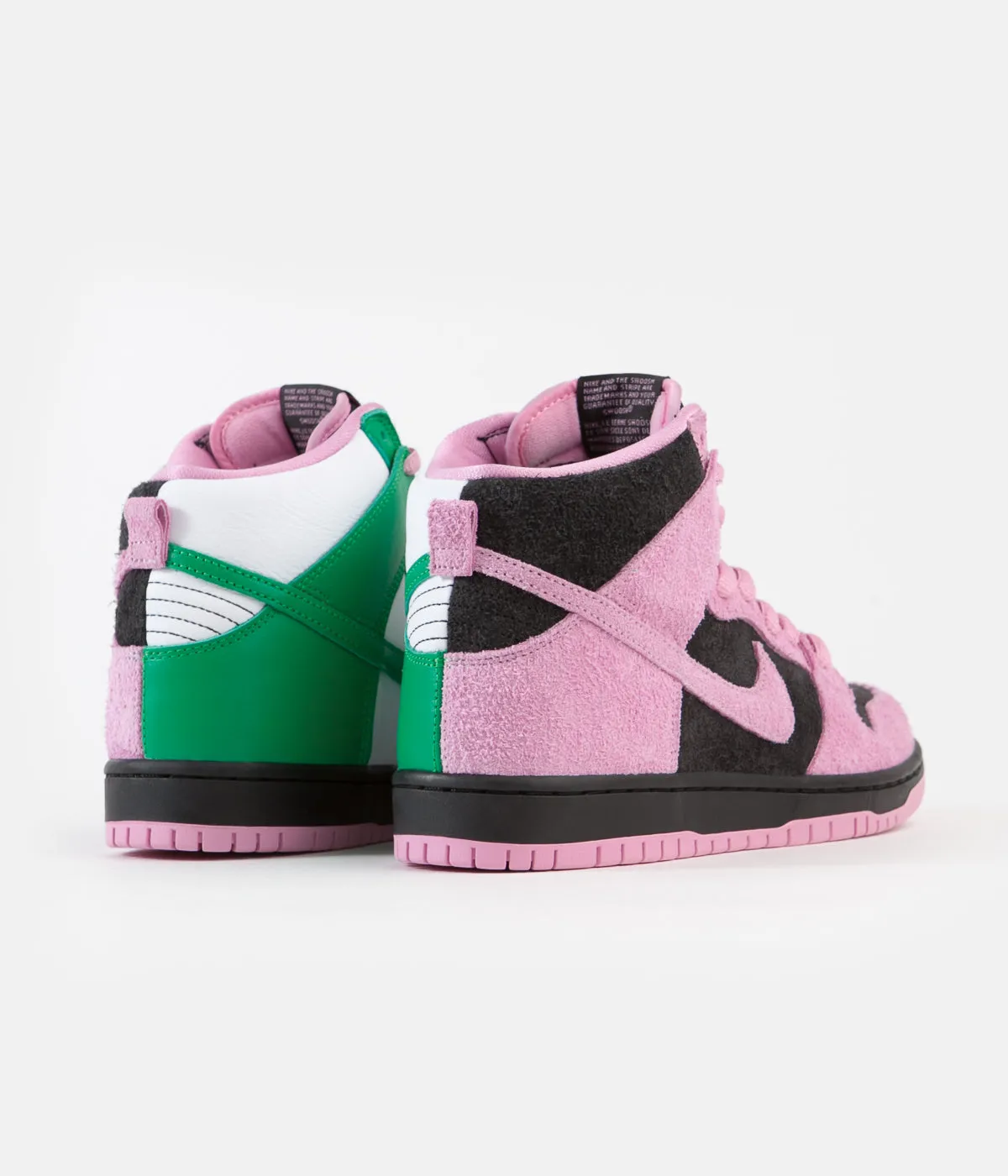 Nike SB Invert Dunk High Pro Premium Shoes - Black / Pink Rise - Lucky Green - White
