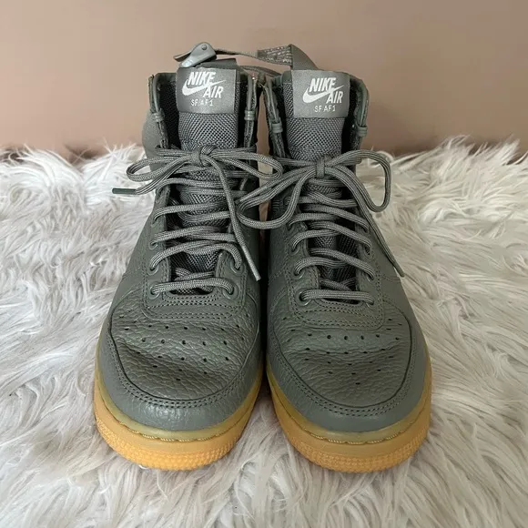 {Nike} SF Air Force 1 Mid Sneakers in Dark Stucco - Women’s 6