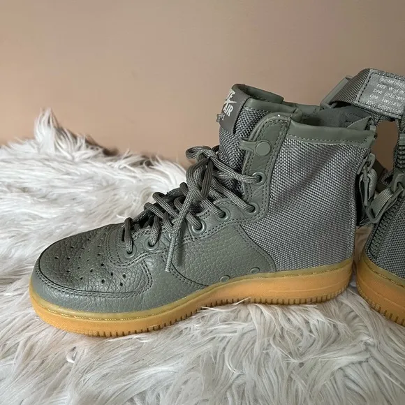 {Nike} SF Air Force 1 Mid Sneakers in Dark Stucco - Women’s 6