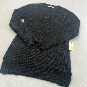 NWOT Stitches &amp; Stripes XS Distressed Charcoal Black V Neck Sweater
