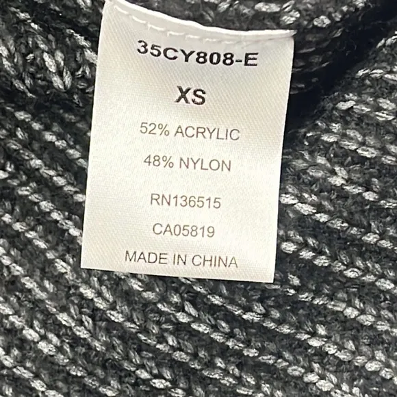 NWOT Stitches &amp; Stripes XS Distressed Charcoal Black V Neck Sweater