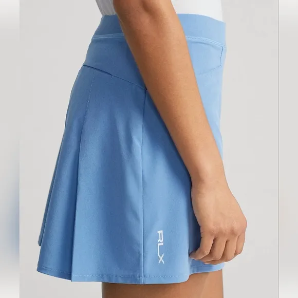 NWT Ralph Lauren RLX Golf Hatteras Blue Aim Back Pleated 15&quot; Stretch Skort XS