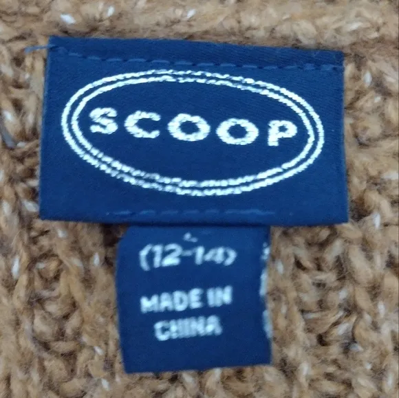 NWT Scoop caramel color long open cardigan with fringe size large