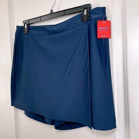 NWT SPANX Sunshine Athletic Skort 6 in Inseam Midnight Navy Blue Sizes L and XL