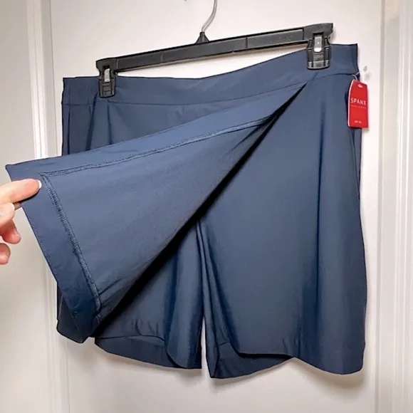 NWT SPANX Sunshine Athletic Skort 6 in Inseam Midnight Navy Blue Sizes L and XL