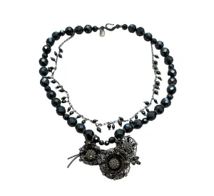 One-Of-A-Kind Vintage Hematite Filigree Necklace