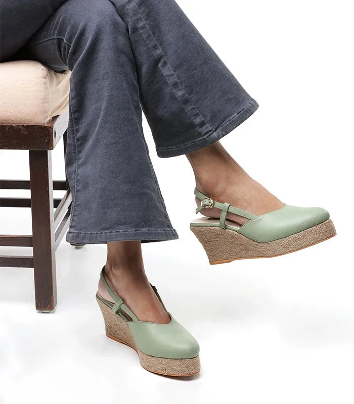 Opaline Mules with Wedge Heels