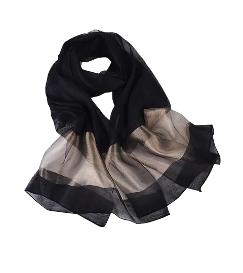 Organza Wrap With Metallic Stripe Detail