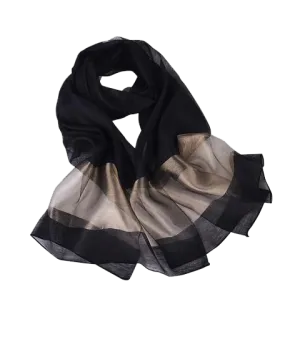 Organza Wrap With Metallic Stripe Detail