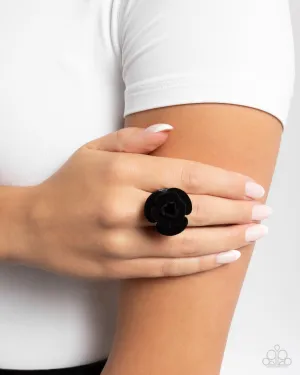 Paparazzi Relaxed Rosette - Black Ring