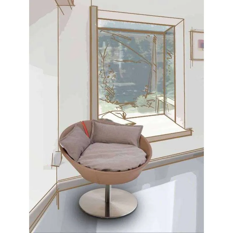 Pet Interiors Cosmo Buffalo Leather Deluxe Cat Bed