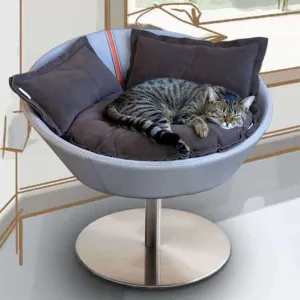 Pet Interiors Cosmo Buffalo Leather Deluxe Cat Bed