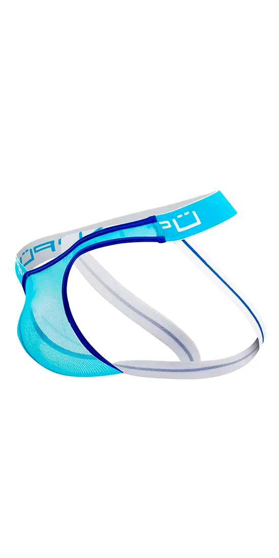 Ppu 2308 One Side Mesh Jockstrap Turquoise