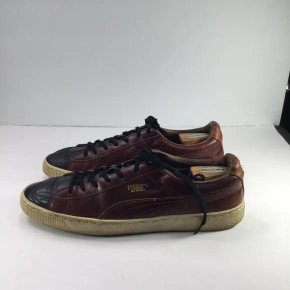 Puma Sneakers Basket Classic Luxe Camo Men Size 13 Brown Black Leather