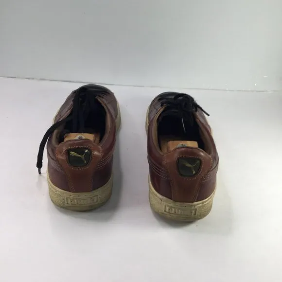 Puma Sneakers Basket Classic Luxe Camo Men Size 13 Brown Black Leather