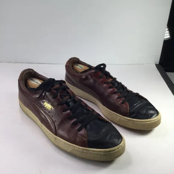 Puma Sneakers Basket Classic Luxe Camo Men Size 13 Brown Black Leather