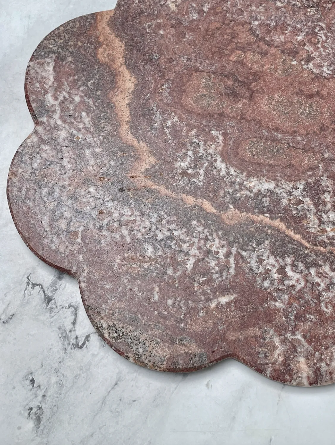Red Scalloped Marble Serving Board