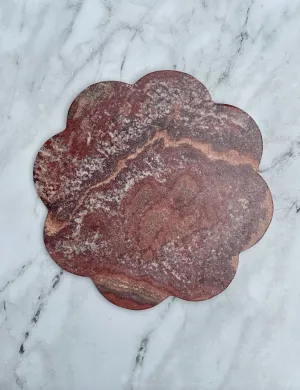 Red Scalloped Marble Serving Board