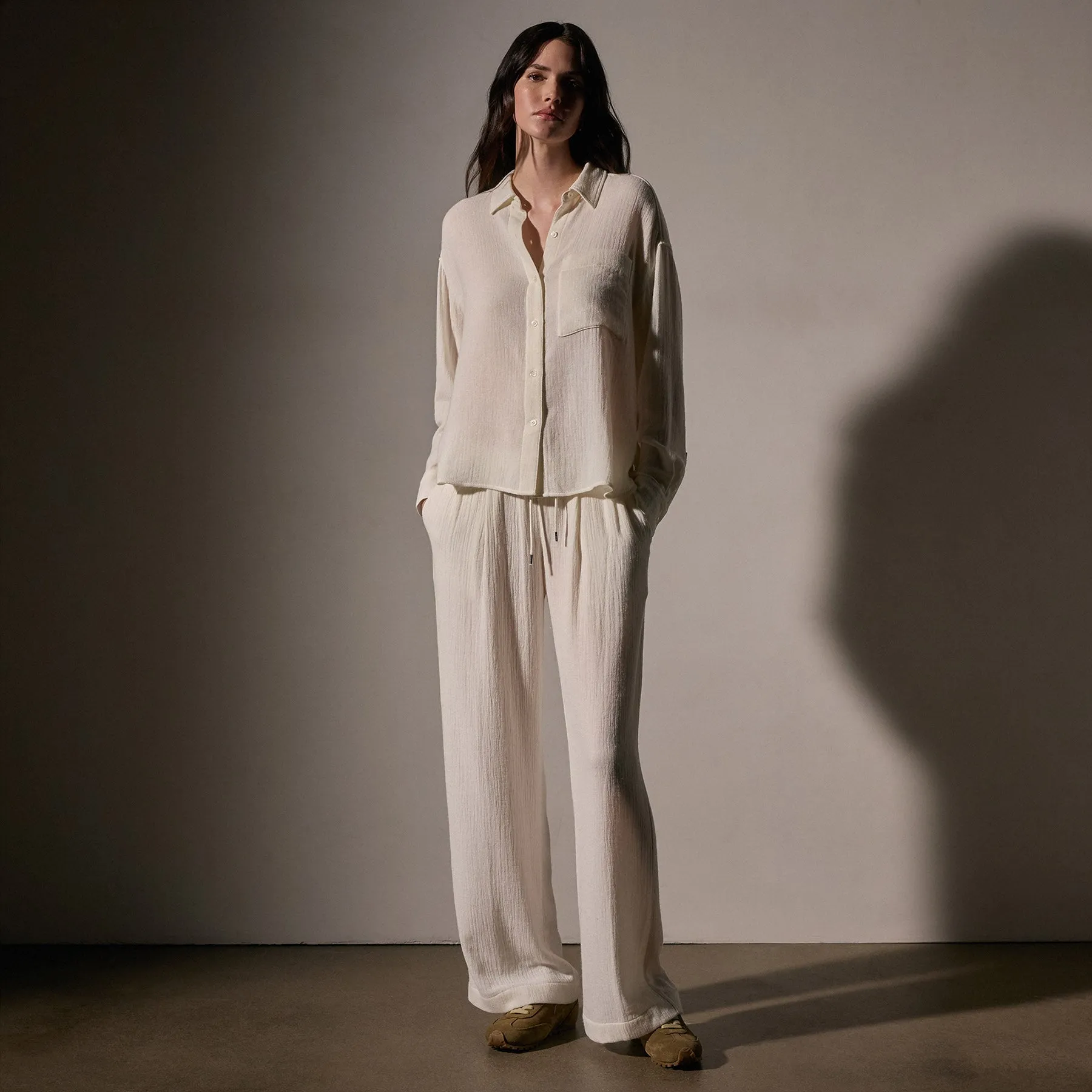Relaxed Wool Blend Shirt - Ivory