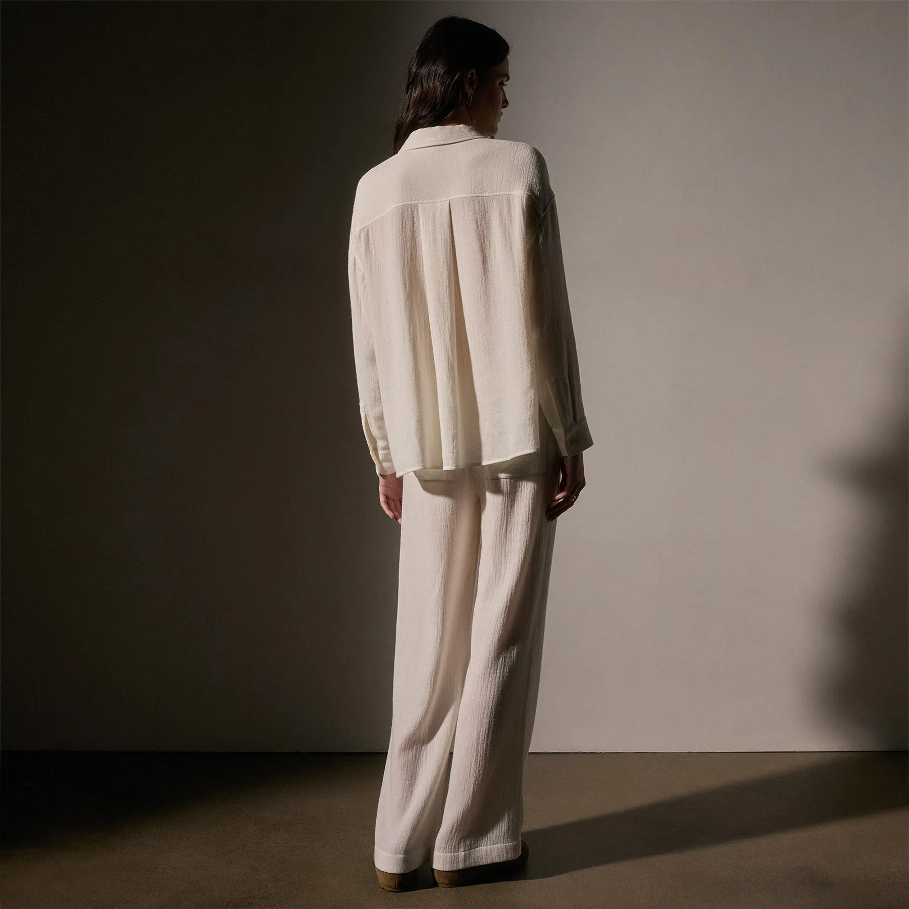 Relaxed Wool Blend Shirt - Ivory