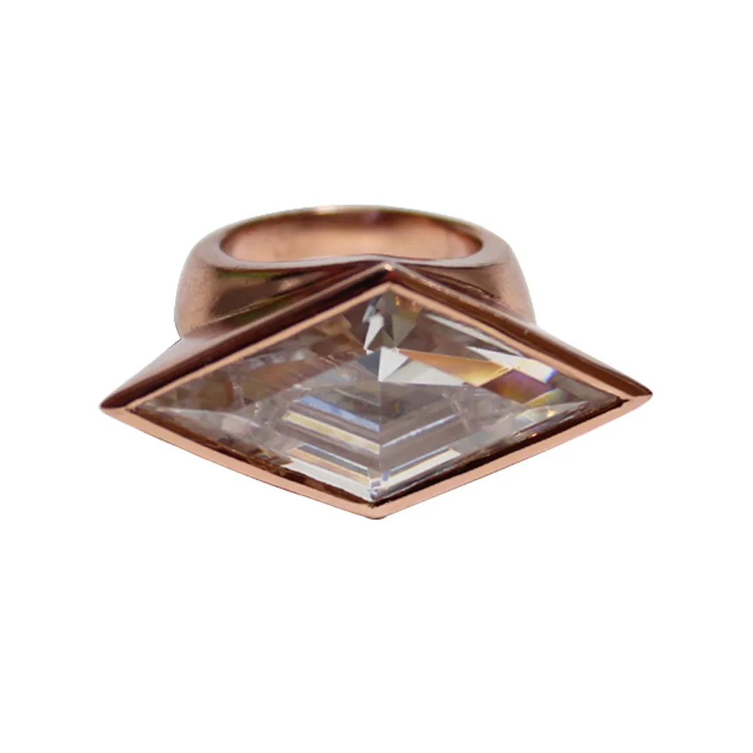 S Reflection Horizontal Ring - Pinkgold