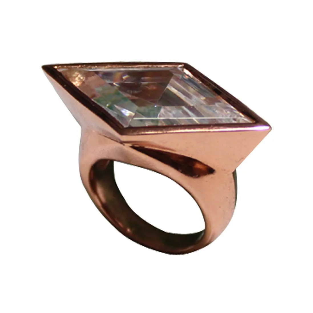 S Reflection Horizontal Ring - Pinkgold