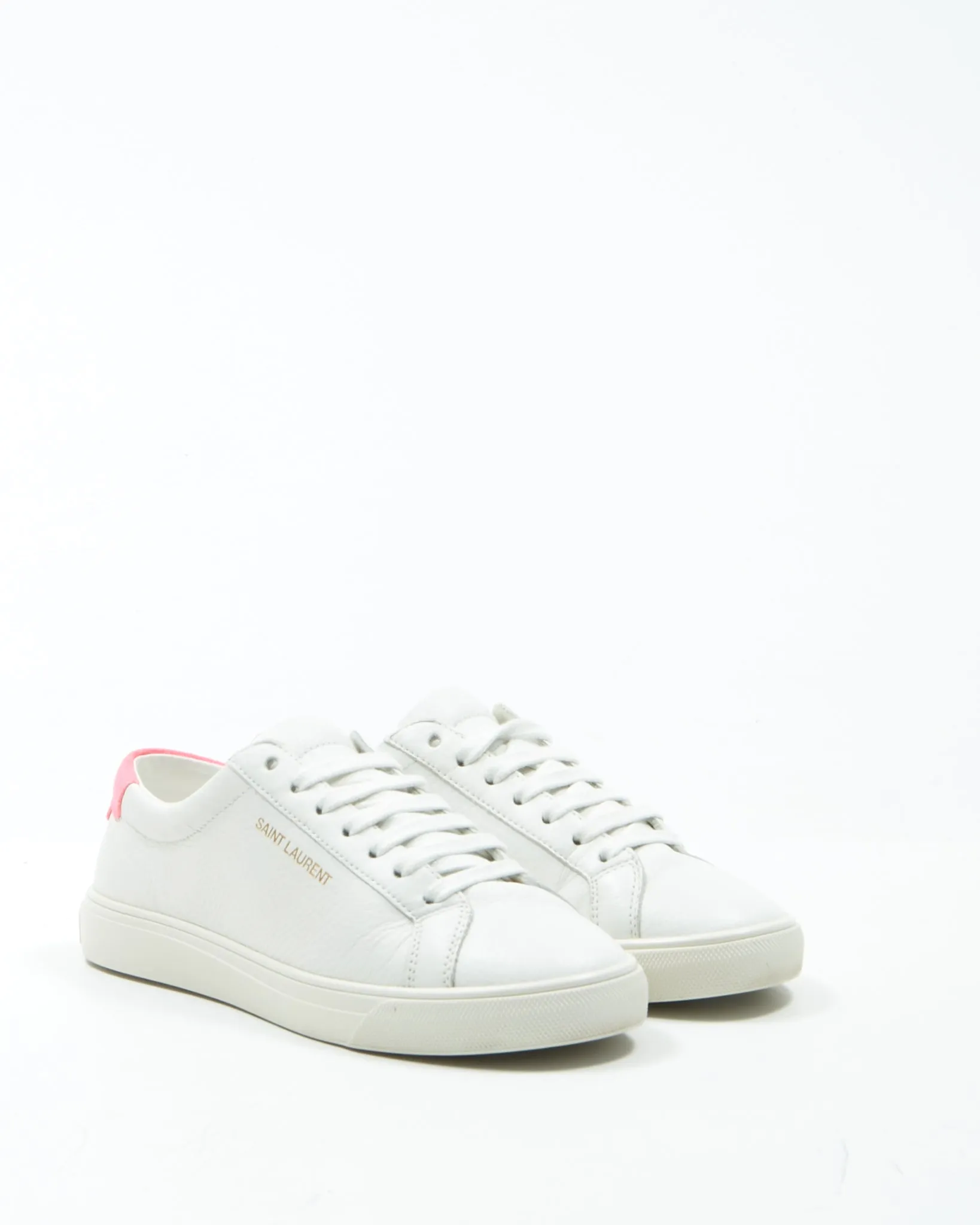 Saint Laurent White Leather Andy Low Top SL Sneaker - 35