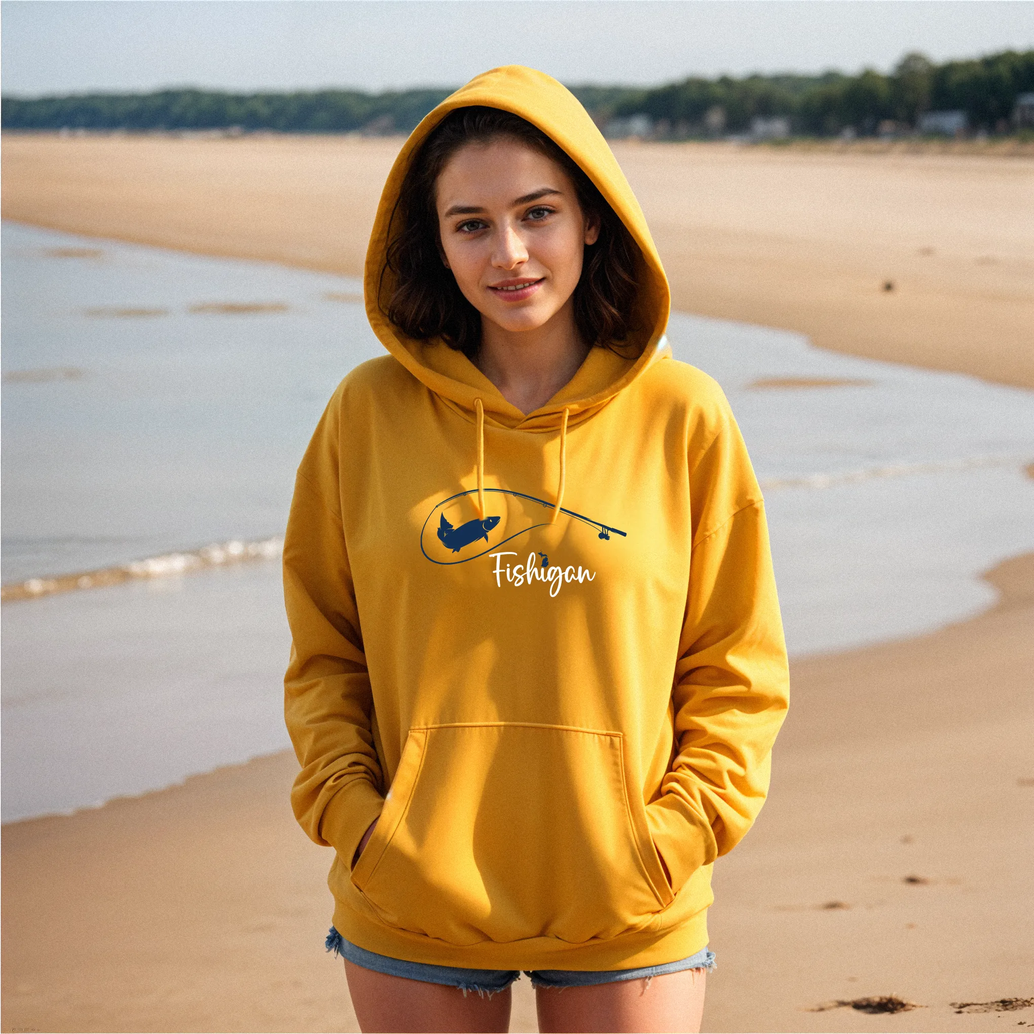 SALE "Fishigan" Relaxed Fit Classic Unisex Hoodie