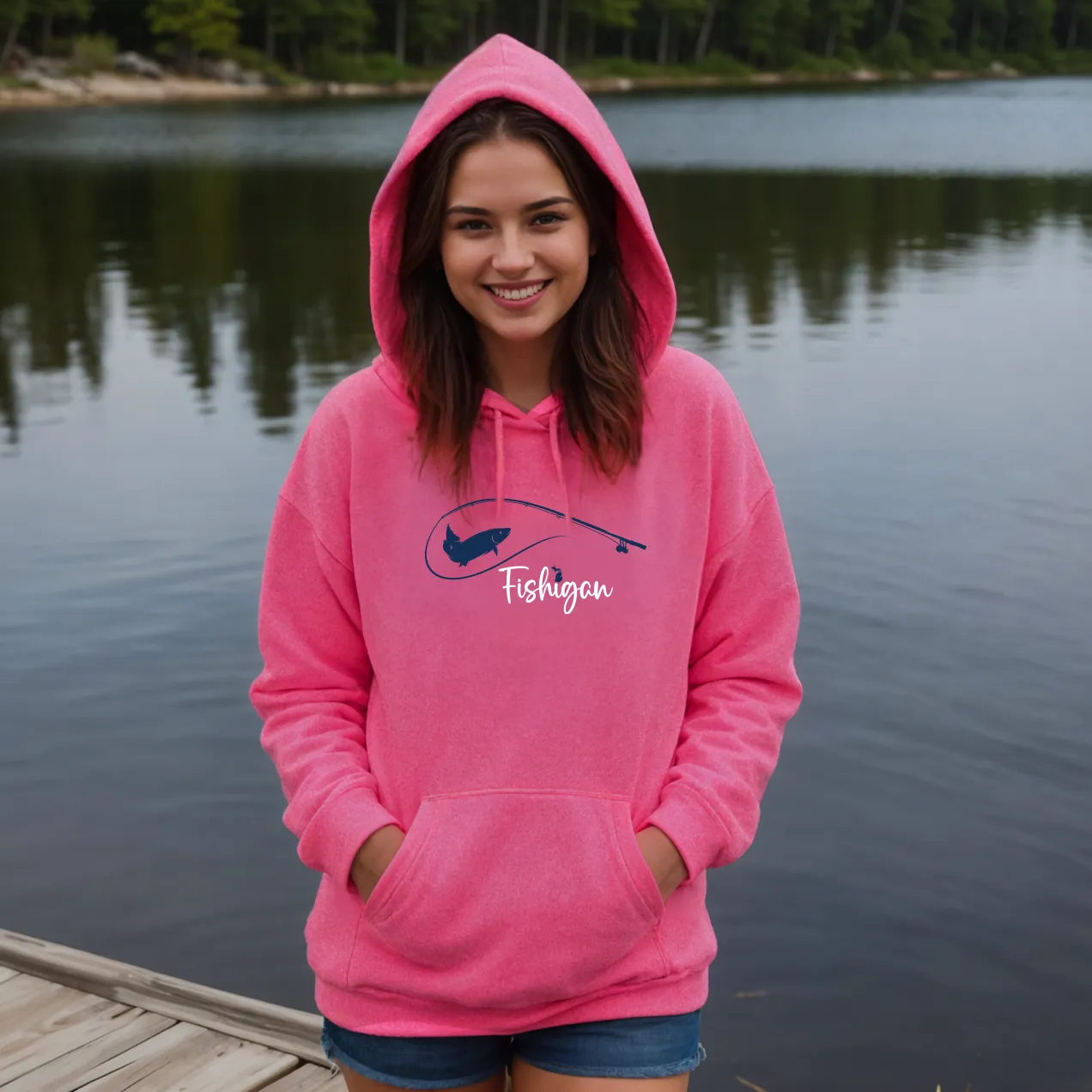 SALE "Fishigan" Relaxed Fit Classic Unisex Hoodie