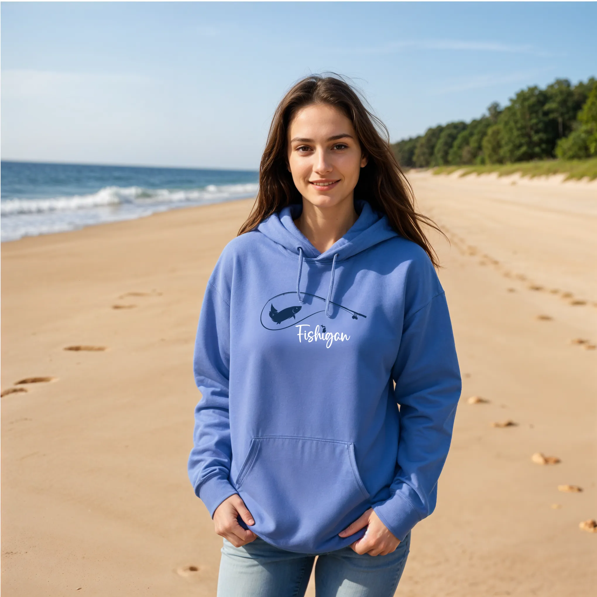 SALE "Fishigan" Relaxed Fit Classic Unisex Hoodie