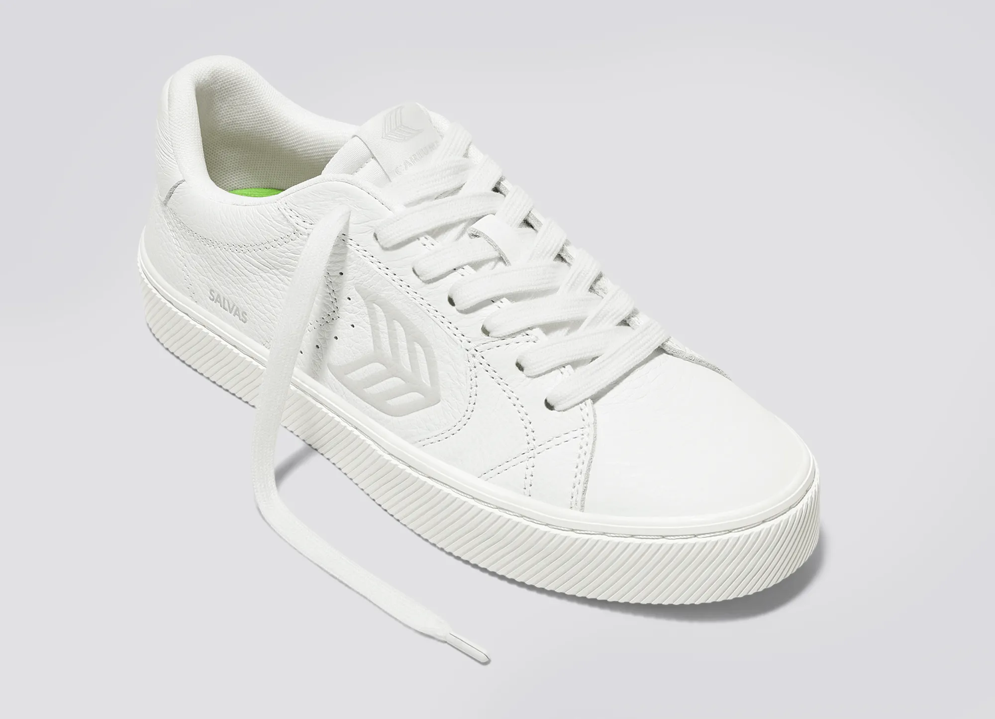 SALVAS White Premium Leather Ice Logo Sneaker Women
