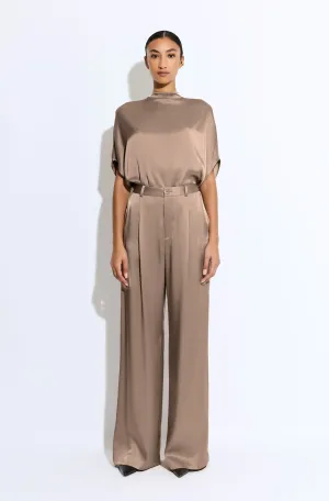 Satin Relaxed Pleated Pant
