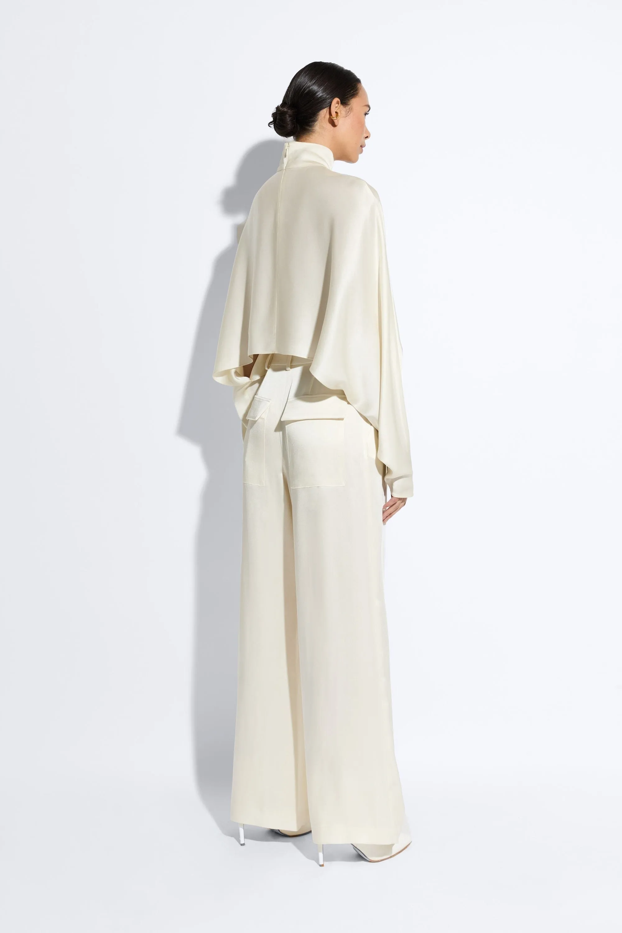 Satin Relaxed Pleated Pant