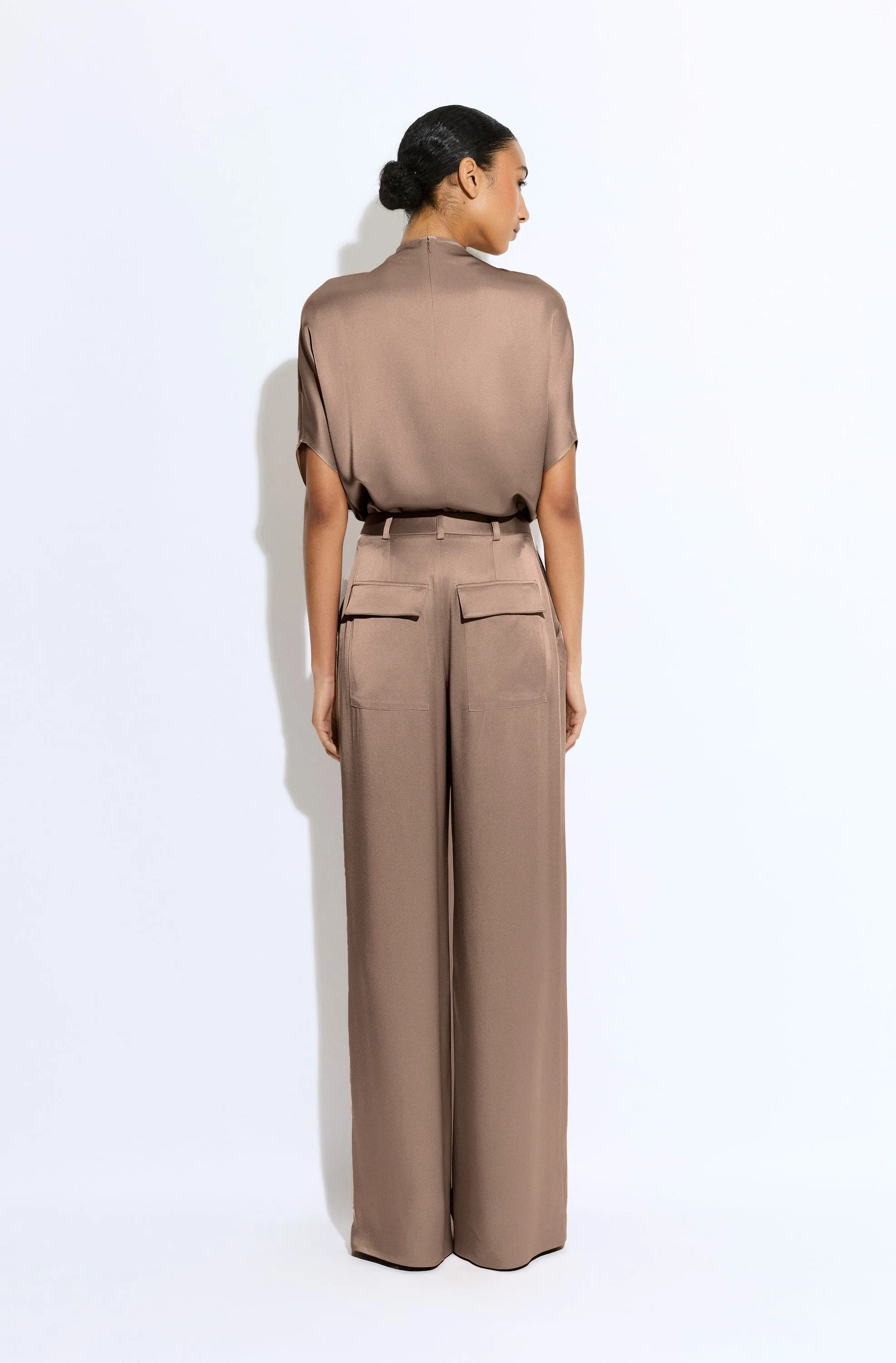 Satin Relaxed Pleated Pant