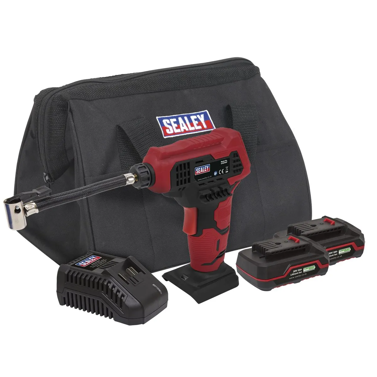 Sealey Cordless Air Pump Kit 20V 2Ah SV20 Series - 2 Batteries