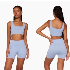 SET Active Baby Blue Biker Athletic Sculpt Shorts XL