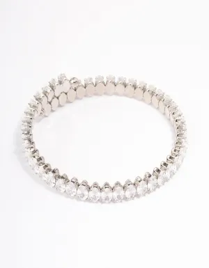 Silver Marquise Luxe Cubic Zirconia Bangle