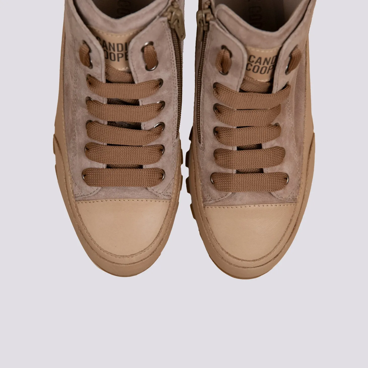 Sneaker JANIS MID in camoscio tortora