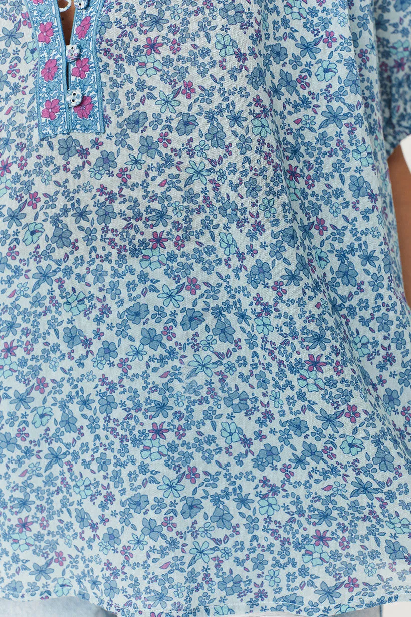 Spell - Love Jetty Short Sleeve Blouse (Blue Nirvana)