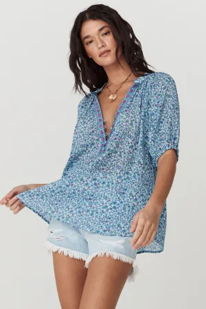 Spell - Love Jetty Short Sleeve Blouse (Blue Nirvana)