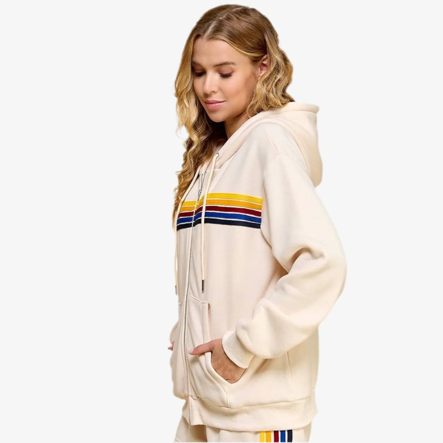 Striped Zip Hoodie Final Sale