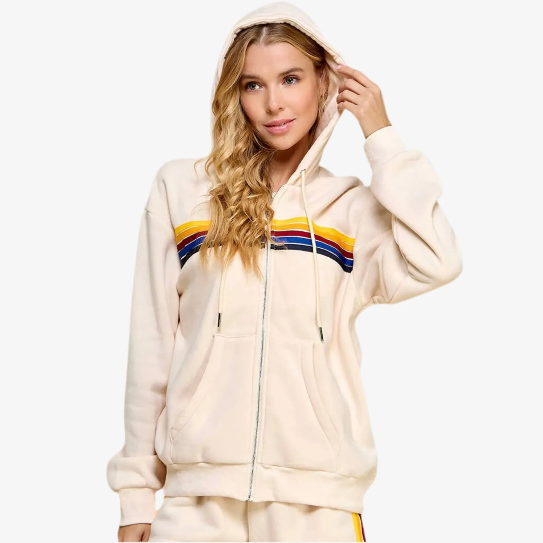 Striped Zip Hoodie Final Sale