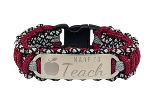 Teacher 275 Paracord Bracelet with Engraved Stainless Steel ID Tag