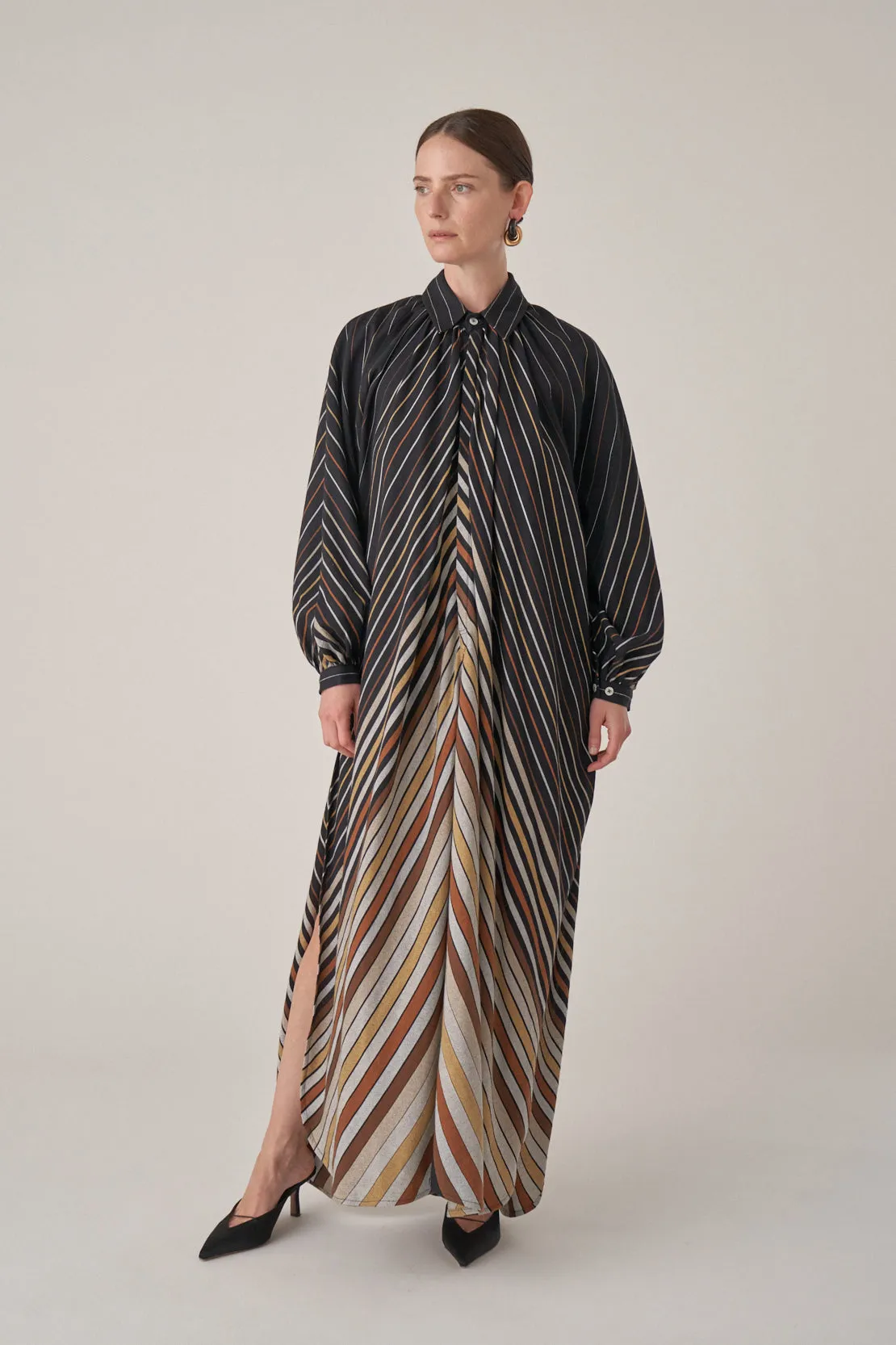 The Touareg Dress - Brown Stripe