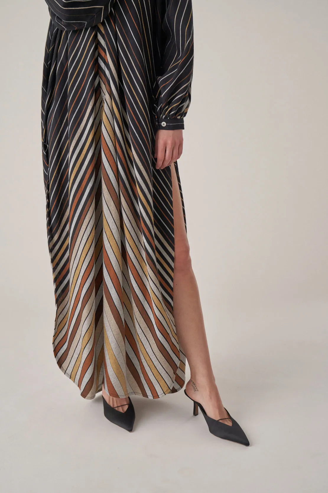 The Touareg Dress - Brown Stripe