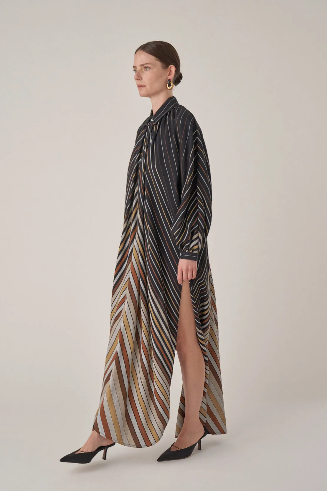 The Touareg Dress - Brown Stripe